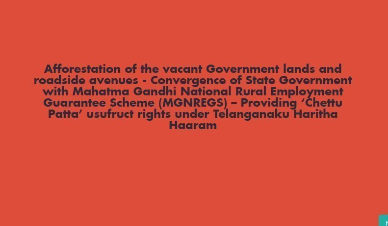 Chettu Patta usufruct rights under Telanganaku Haritha Haaram