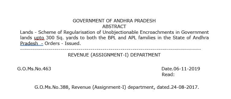 Unobjectionable Encroachments for Rs.1 up to 300 Sq. yards