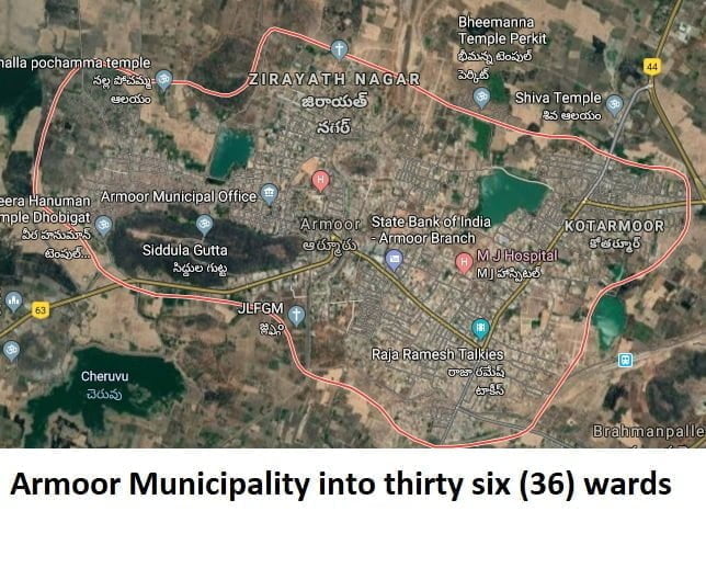 Armoor Municipality into36 wards