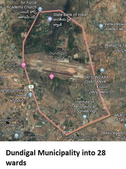Dundigal Municipality into 28 wards