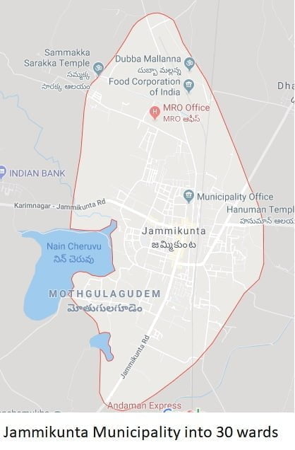 Jammikunta Municipality into 30 wards