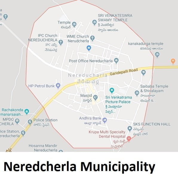 Neredcherla Municipality into 15 wards