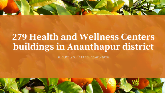 279 Health and Wellness Centers buildings in Ananthapur district