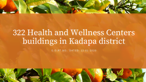 322 Health and Wellness Centers buildings in Kadapa district