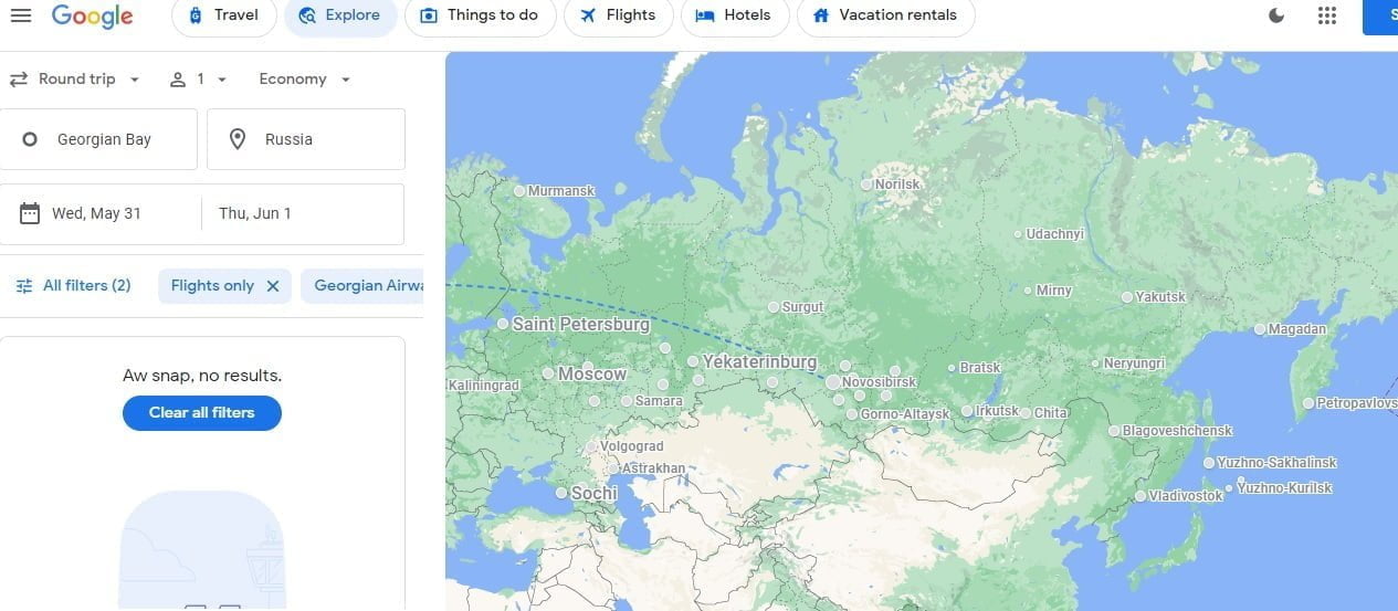 Georgian Airways Resumes Flights to Russia