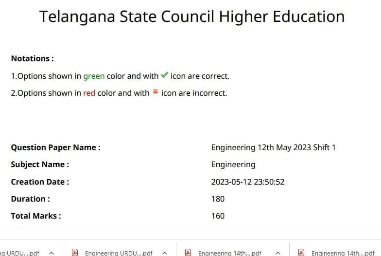 TS EAMCET 2023 Answer Key Released Download