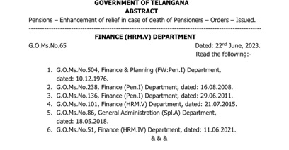NOTE ON ALLOWANCES TO STATE GOVERNMENT EMPLOYEES/PENSIONERS On the occasion of Telangana State Decennial Celebrations, the Government sanctioned the following allowances/benefits to employees of the State Government and Pensioners; • Employees Traveling & Conveyance Allowances are enhanced by 30% • Transport Allowance to the Employees under transfer is enhanced by 30% • Drivers/Lift Operators will be paid Rs.150/- for attending Holiday Turn Duty • Special Compensatory Allowance to the employees working in Scheduled Areas is enhanced by 30% • Conveyance Allowance for Blind, Hearing Impaired and Physically Handicapped employees is enhanced from Rs.2,000/- to Rs.3,000/- • The following advances to Employees are enhanced; Housing Building Advance limit enhanced from Rs.20.00 Iakhs to Rs.30.00 lakhs Motor Car Advance limit enhanced from Rs.6.00 Iakhs to Rs.9.00 lakhs Motor Cycle Advance limit enhanced from Rs.0.80 Iakhs to 1.00 Iakh Marriage Advance for Female children enhanced from Rs.1.00 Iakhs to Rs.4.00 lakhs and for Male Children from Rs.0.75 lakhs to Rs.3.00 lakhs • Incentive to the employees working in all State Training Institutions is enhanced by 30% • Special Pays to the Cops working in Grey Hounds, Intelligence, Traffic, CID, OCTOPUS and Anti Naxalite Squad is continued on the Revised Pay Scales of 2020 • Death Relief in respect of Pensioners enhanced from Rs.20,000/- to Rs.30,000/- • In addition 15% SpI pay sanctioned to all the categories of employees working in Protocol Department