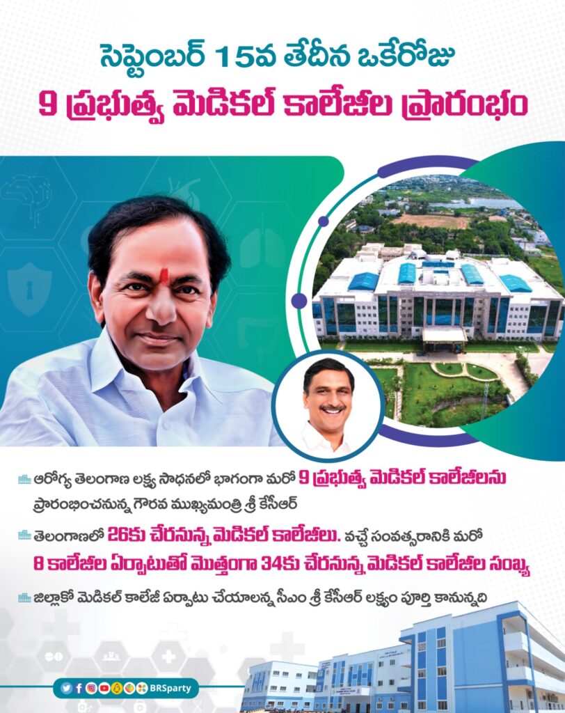 9 New Medical Colleges in Telangana