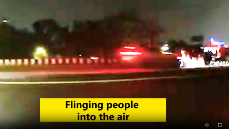 Speeding Jaguar SUV Causes Devastation on Flyover