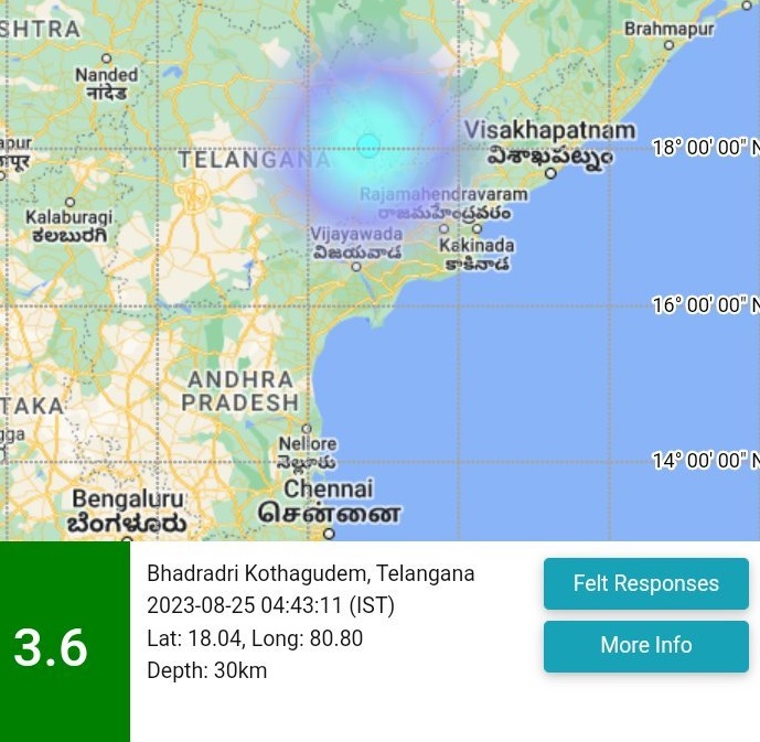 Earthquake Strikes Telangana’s Warangal - Magnitude 3.6 Tremor Shakes Region