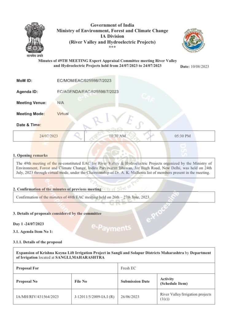 The Palamuru Rangareddy Project Environment Clearance
