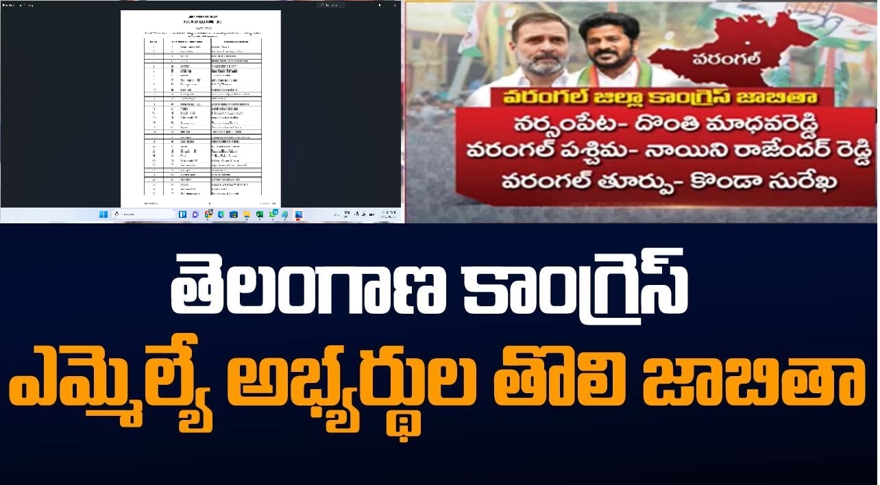 55 Telangana Congress MLA List 15 October 2023