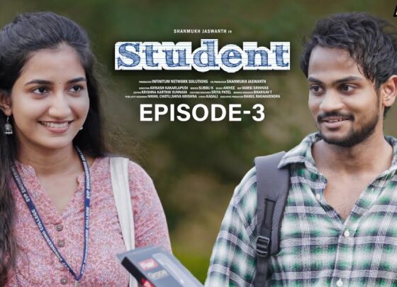 Student Web Series Shanmukh Jaswanth  Student Web Series || Episode - 3 || Shanmukh Jaswanth || Subbu K || Infinitum Media Shanmukh Jaswanth, Don Pruthvi, Pruthvi Jhakaas, Neha Pathan, Tanuja Madhurapantula, Tejaswini Naidu, Sathwik Somalanka, Naga Vedith, Devesh, Vijay Arun Cr, Pranaya Vamsi, Madhu Nekkalapudi, Pranaya Vamsy Rambhatla(PVR). Produced by Infinitum​ Network Solutions. Co-Producer: Shanmukh Jaswanth Written by Subbu. K Directed by Avinash Cinematography: Vamsi Srinivas Music: Anivee Additional programming - Ashok Sridharan Flute - Sanjay Balajee Additional Programming: Ashok Sridharan Editing: Krishna Karthik Vunnava DI: Kumba Shiva Kumar Brands Manager: Bhargav.T Sfx and Mixing - Marcus Poster Designer: Nikhil Chotu, Shiva Krishna. Subtitles - M.L. Prabhakaran