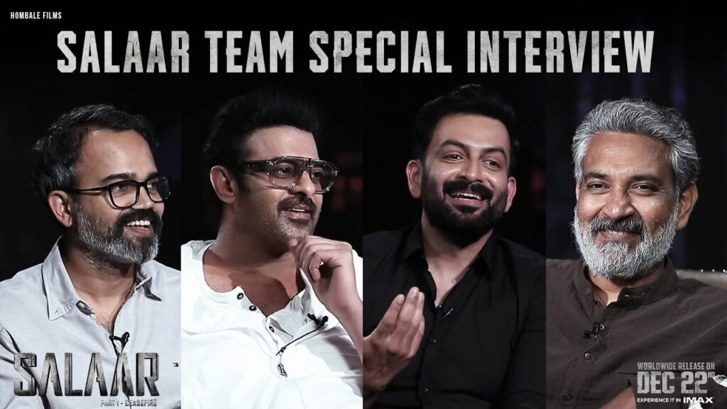 SS Rajamouli Interview with Salaar Prabhas, Prithviraj & Prashanth Neel on 21 December 2023 movie review super hit collection on day 1 first week