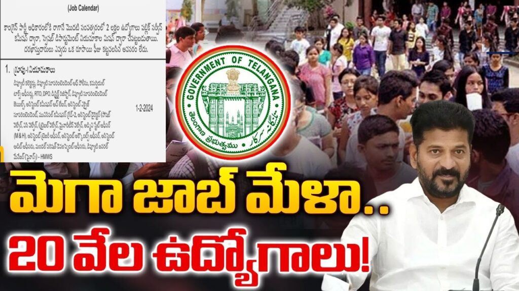 2 Lakh vacancies in Telangana Department wise Job Calendar Feb 2024