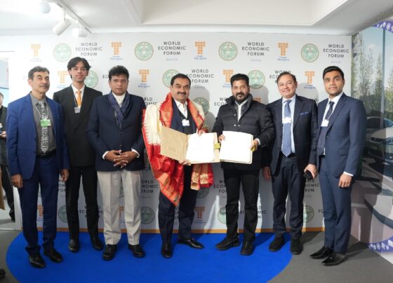 Telangana's economic growth along a sustainable and inclusive path, the state government and the Adani Group signed four memorandums of understanding (MoUs) at the World Economic Forum 2024 in Davos, Switzerland. These MoUs, totaling over Rs 12,400 crore, mark a significant collaboration between the public and private sectors, paving the way for investments in green energy, data infrastructure, cement manufacturing, and defense technology. A Green Push for the Future: At the forefront of this transformative partnership is Adani Enterprises Limited's (AEL) commitment to invest over Rs 5,000 crore in a 100 MW data center powered by renewable energy. This green data center, to be developed over the next 5-7 years, will not only cater to the burgeoning digital needs of the state but also create a blueprint for sustainable data infrastructure development. AEL's focus on collaborating with local MSMEs and startups to build a competent supplier base further underscores the project's commitment to fostering inclusive growth. Pumping Up Renewable Energy: Adani Green Energy Limited (AGEL) is playing its part in Telangana's renewable energy revolution by investing over Rs 5,000 crore in setting up two pump storage projects (PSPs) – an 850 MW project at Koyabestagudem and a 500 MW project at Nacharam. These PSPs will not only add much-needed clean energy to the state's grid but also contribute to grid stability and energy security.