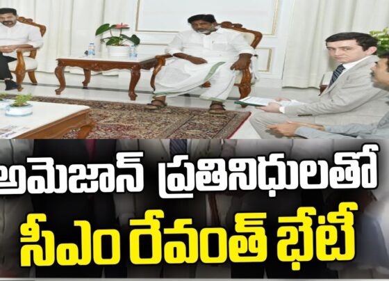 Telangana CM Revanth Reddy Meets Amazon Representatives to Discuss Investment Plans Hyderabad, India - Telangana Chief Minister A. Revanth Reddy met with representatives of Amazon on Wednesday to discuss the company's investment plans in the state. The meeting took place at the Ambedkar Telangana Secretariat in Hyderabad.