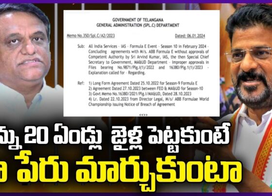 Telangana Government Issues Memo to IAS Officer Arvind Kumar on Formula Event