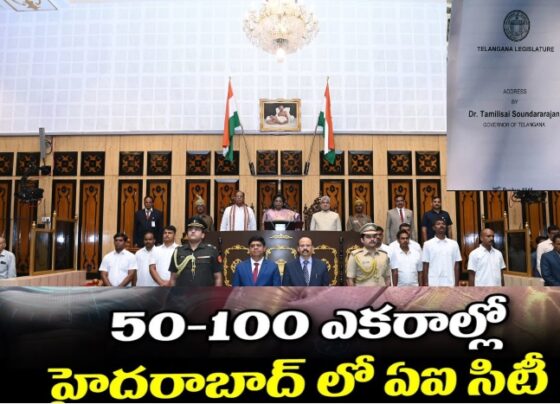 Governor Dr. Tamilisai Sounderrajan announced that the Telangana Government plans to establish a dedicated AI City spanning 50-100 acres. Additionally, the government aims to introduce internet access as a fundamental right. This budget presents an opportunity to initiate the path towards restoration. Transforming ITIs, at a cost of ₹2000 crore, is expected to benefit around 1 lakh youth.