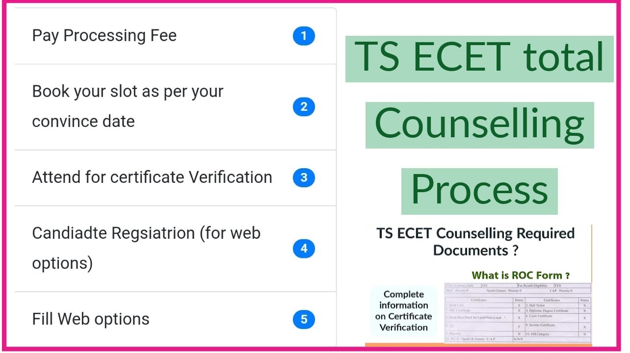 TS ECET Counselling Dates 2024 Required Documents and Processes