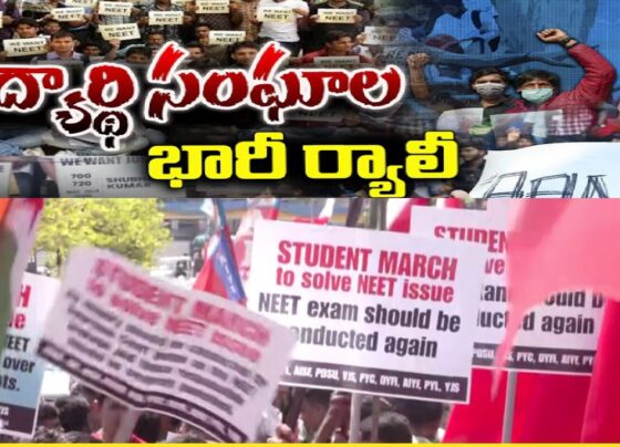 Student Unions Protest NEET Exam Irregularities in Hyderabad In Hyderabad, various student unions, including the NSUI and SFI, held protests against the alleged irregularities in the NEET exam. These unions are demanding the cancellation of the NEET exam and an inquiry by a sitting judge into the alleged discrepancies. Additionally, they seek an apology from Prime Minister Narendra Modi. Student Unions Rally Against NEET Irregularities On Tuesday, the National Students’ Union of India (NSUI) and other student unions such as the Students' Federation of India (SFI), All India Students’ Federation (AISF), and Bharat Rashtra Samithi Vidhyarthi (BRSV) organized protests in Hyderabad. The NSUI, the student wing of the Indian National Congress, led a Students’ March from Narayanaguda to the Ambedkar statue at Liberty. NSUI Leads Students' March The NSUI, along with other student unions, gathered in large numbers, holding placards that read “Students March to Solve NEET Issue” and “NEET Exam Should Be Conducted Again.” They demanded the cancellation of the NEET exam due to the alleged irregularities and called for an investigation by a sitting judge. NSUI State President and MLC Venkat Balmoor expressed these demands on the social media platform X. BRSV Stages Separate Protest The BRSV, the student wing of the Bharat Rashtra Samithi (BRS), conducted a separate protest at Raj Bhavan. Activists from the BRSV squatted in front of Raj Bhavan, only to be removed by the police shortly after. BRSV President Gellu Srinivas Yadav demanded the cancellation of the NEET exam and sought responses from Telangana Union Ministers G Kishan Reddy and Bandi Sanjay Kumar. He also urged Chief Minister A Revanth Reddy to address the issue. Political Leaders Voice Concerns BRS Working President's Statement