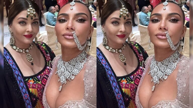 Kim Kardashian's Selfie with Aishwarya Rai Shatters the Internet: A Tribute to the Bollywood 'Queen' A photo of reality TV star Kim Kardashian alongside Bollywood icon Aishwarya Rai at Anant Ambani's Shubh Aashirwad ceremony has taken the internet by storm. The Viral Moment: Kim Kardashian and Aishwarya Rai's Selfie Kim Kardashian shared a series of images on her Instagram Stories from the Shubh Aashirwad ceremony, which celebrated the newlyweds, Anant Ambani and Radhika Merchant. Among these snapshots, the one that captured everyone's attention was a selfie with the legendary Bollywood actress Aishwarya Rai. For this grand occasion, Kim donned a custom-made, intricately embroidered dusty rose sheer saree. Aishwarya Rai complemented her in a stunning embroidered black ensemble. Kim captioned their selfie with a single word: "Queen," tagging Aishwarya in the post. She also shared numerous photos highlighting the event's elaborate decorations. Fan Reactions: Social Media Erupts Fans were quick to react to the viral selfie. One user tweeted, “Kim calls Aishwarya QUEEN. A crossover we weren’t expecting when we entered 2024.” Another exclaimed, “So this is the multiverse???” The excitement didn't stop there. Another tweet read, “Everyone is fangirling over Kim, and Kim is fangirling over Aishwarya. She is the only Indian celebrity Kim posted on her IG, meaning Kim knew her before. Her popularity and power are unmatched.” Celebrities at the Event: A Star-Studded Affair Besides Aishwarya Rai, Kim Kardashian also posed with other notable figures such as Ranveer Singh and Mahesh Babu’s daughter. This added another layer of excitement and buzz around the event. Kim and Khloe's Indian Adventure Kim and her sister Khloe Kardashian concluded their visit to India on Sunday morning. They were spotted leaving the Taj Mahal Hotel together, surrounded by a swarm of cameras, indicating they were likely filming their final moments in Mumbai. The sisters had traveled to India specifically to attend Anant Ambani and Radhika Merchant's wedding. Speculations and Future Collaborations The internet is abuzz with speculations about potential collaborations. One fan tweeted, “Kim and Ranveer romance in a movie or launch a clothing line together, what would you splurge your money on?” The excitement around these potential projects adds to the ongoing buzz created by Kim and Aishwarya’s selfie. Conclusion: A Viral Sensation Kim Kardashian’s selfie with Aishwarya Rai has undeniably become a viral sensation, symbolizing a crossover of Western and Bollywood cultures. The image not only celebrates the beauty and grace of these two stars but also highlights the global influence and admiration they command. As fans continue to share and comment on the viral post, it remains a testament to the power of celebrity and social media in bridging cultural divides.