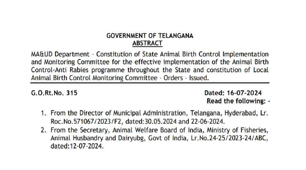 The Government of Telangana has taken a significant step towards controlling the population of street animals and eradicating rabies through the constitution of the State Animal Birth Control Implementation and Monitoring Committee. This initiative aims to reduce man-animal conflict throughout the state by implementing the Animal Birth Control-Anti Rabies (ABC-AR) program effectively. This article outlines the formation and responsibilities of both the State and Local Animal Birth Control Monitoring Committees. Formation of the State Animal Birth Control Implementation and Monitoring Committee In response to the circumstances reported by the Director of Municipal Administration (DMA), Telangana, and the directives from the Animal Welfare Board of India, the state government has constituted the State Animal Birth Control Implementation and Monitoring Committee. The members of this committee are as follows: Chairperson: Special Chief Secretary/Principal Secretary/Secretary in charge of the MA&UD Department. Members: Director, Health and Family Welfare Department Commissioner/Director, Panchayat Raj Department Director, Municipal Administration, Telangana Two representatives of the Animal Welfare Board of India (Dr. Manilal Valliayte and Dr. S.K.Dutta) Two representatives of the State Animal Welfare Board Representative of the Indian Veterinary Association, Telangana State Chapter President, State Veterinary Council of Telangana Commissioner, GHMC, Hyderabad Commissioner, GWMC, Warangal Representatives from at least two Municipal Councils Representatives from at least two Panchayats Officer-in-Charge of the Telangana State Animal Welfare Board (also serving as the Member Secretary and nodal officer for program implementation) Responsibilities of the State Committee The State Animal Birth Control Implementation and Monitoring Committee is entrusted with several key responsibilities to ensure the success of the ABC-AR program: Establish Local Monitoring Committees: Set up Animal Birth Control Monitoring Committees at local authority levels as required by the Animal Birth Control Rules. Develop a Comprehensive Plan: Create a detailed district-wise plan that includes infrastructure, budget, and dog population management strategies for urban and rural areas. Enlist Implementing Agencies: Identify and enlist agencies with the necessary training and experience, recognized by the Animal Welfare Board of India, to execute the ABC program according to the District and State Action Plan. Ensure Infrastructure and Funding: Ensure that necessary infrastructure and funding (including facilities, ambulances, equipment, and manpower) are available to the implementing agencies from local authorities. Monitor Program Implementation: Oversee the overall implementation of the ABC program across the state, including responding to complaints and taking appropriate action regarding any violations or cruelty to animals. Inspection and Compliance: Conduct inspections based on complaints and ensure compliance with the Animal Birth Control Rules, taking necessary actions against any violations. Formation of the Local Animal Birth Control Monitoring Committee To facilitate the on-ground implementation of the ABC-AR program, the government has also constituted the Local Animal Birth Control Monitoring Committees with the following members: Chairman: Municipal Commissioner or Executive Officer of the local authority. Members: Representative of the Health and Family Welfare Department of the District Representative of the Animal Husbandry Department of the nearby Block or District Jurisdictional veterinary doctor Representative of the district Society for Prevention of Cruelty to Animals Responsibilities of the Local Committee The Local Animal Birth Control Monitoring Committees are responsible for ensuring the effective implementation of the ABC program and managing dog population control as per the established rules. Their key functions include: Issue Instructions: Provide guidelines for catching, transportation, sheltering, sterilization, vaccination, treatment, and release of dogs. Authorize Euthanasia: Permit euthanasia of critically ill, fatally injured, or rabid dogs through a sub-committee, ensuring humane methods and proper documentation. Create Public Awareness: Promote public awareness and seek cooperation and funding for the program. Provide Guidelines for Pet Owners: Offer guidelines to pet dog owners and commercial breeders periodically. Monitor Dog Bite Cases: Track and analyze dog bite incidents, collecting data on the circumstances and location of bites. Conduct Dog Census: Estimate the dog population within territorial limits by conducting a census as advised by the Animal Welfare Board of India. Develop Necessary Infrastructure: Ensure the development of necessary infrastructure to carry out the ABC program, including preparing detailed project reports and coordinating with the state government. Conclusion The formation of the State and Local Animal Birth Control Monitoring Committees marks a crucial step towards controlling the street animal population and eradicating rabies in Telangana. By ensuring the effective implementation of the ABC-AR program, the government aims to reduce man-animal conflicts and promote a safer environment for both humans and animals. The committees' collaborative efforts, comprehensive planning, and adherence to guidelines will be instrumental in achieving these objectives.