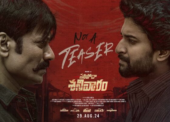 Priyanka Mohan and the Stellar Cast Priyanka Mohan stars as the leading lady in this high-octane film. The action thriller is being bankrolled by RRR producer DVV Danayya on a mammoth budget, and it's set to hit cinemas on August 29. Behind the Scenes: Director Vivek Athreya’s Vision Directed by Vivek Athreya, "Saripodhaa Sanivaaram" is creating a buzz on the internet. The special video, released to celebrate SJ Suryah’s birthday, introduces his character as the ruthless Narakasur, the film’s antagonist. Nani’s Riveting Performance Nani, playing the protagonist, is expected to deliver an intense performance, with his character echoing traits of Lord Krishna. The blend of action and drama in the film is poised to captivate audiences. Anticipation and Expectations The combination of Nani’s rugged avatar and SJ Suryah’s fearsome portrayal of Narakasur sets high expectations for "Saripodhaa Sanivaaram." The film is expected to deliver an engaging and powerful cinematic experience, blending intense drama and high-octane action. Conclusion: A Film to Watch Out For As the release date approaches, the excitement surrounding "Saripodhaa Sanivaaram" continues to build. With a stellar cast, a visionary director, and an intriguing storyline, the film is poised to be a major success in Telugu cinema. Mark your calendars for August 29, and get ready for an action-packed cinematic treat.