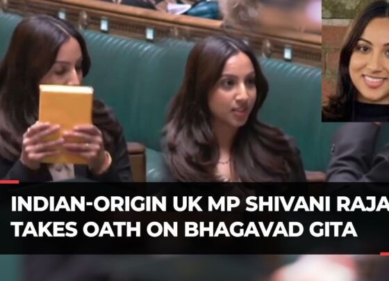 Indian-Origin UK MP Shivani Raja Takes Oath on Bhagavad Gita Shivani Raja has made history with her victory in Leicester East, marking the end of the Labour Party's 37-year reign in the constituency. Her election to the UK Parliament as a Conservative Party member is a significant milestone, especially as she took her oath on the Bhagavad Gita, reflecting her Indian heritage. Historic Win for Conservative Party in Leicester East Shivani Raja's victory is monumental for the Conservative Party, as she successfully ended the Labour Party's long-standing dominance in Leicester East. This constituency had been a Labour stronghold since 1987. In the recent election, Shivani, a 29-year-old businesswoman of Gujarati descent, defeated the Labour candidate Rajesh Agrawal, another Indian-origin politician, with a substantial margin of 14,526 votes to Agrawal's 10,100 votes. Significance of Shivani Raja’s Oath on the Bhagavad Gita Shivani Raja's decision to take her parliamentary oath on the Bhagavad Gita is deeply symbolic. It highlights her connection to her cultural and religious roots while underscoring the diversity within the UK Parliament. Upon taking her oath, she expressed her pride and honor in swearing allegiance to King Charles on the Gita, a sacred Hindu text. Impact on Leicester East's Political Landscape Shivani's victory is particularly notable given the recent tensions in Leicester City between the Indian Hindu and Muslim communities, exacerbated by the India vs. Pakistan T20 Asia Cup match in 2022. Her win brings a new political dynamic to the area, potentially fostering a more inclusive and diverse representation in the constituency. A New Era in UK Politics The July 4 general election in the United Kingdom brought about significant changes, with the Labour Party emerging victorious and forming the new government. The House of Commons now features the largest number of women ever elected—263, which is 40% of the total—and the most lawmakers of color, totaling 90. Keir Starmer as the New UK Prime Minister Keir Starmer has assumed office as the UK's new Prime Minister following Labour's landslide victory. The Labour Party secured 412 seats out of 650, a significant increase from the previous 2019 election. This win highlights a major shift in the UK’s political landscape, as the Conservative Party, led by Rishi Sunak, faced a severe defeat, securing only 121 seats. Rishi Sunak’s Emotional Farewell In his farewell speech, former Prime Minister Rishi Sunak acknowledged the voters' dissatisfaction and took responsibility for the Conservative Party's defeat. He announced his resignation as the party leader, committing to step down once the formal process for selecting his successor is in place.