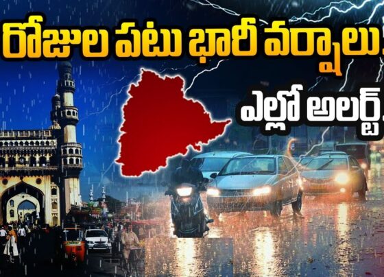 Telangana Under Rain Alert: Heavy Downpours Expected Today and Tomorrow The Meteorological Department in Hyderabad has issued a rain alert for Telangana, forecasting heavy rainfall today and tomorrow. Several districts are expected to experience significant downpours, leading to an issued yellow alert. Citizens are advised to stay indoors unless absolutely necessary. Heavy Rainfall Alert for Telangana Today, many districts in Telangana are bracing for heavy rains as per the Hyderabad Meteorological Center. The influence of southwest monsoon winds and a trough extending across the state will result in widespread rainfall. Some districts will see particularly intense rains. The districts of Vikarabad, Sangareddy, Medak, Adilabad, Nirmal, Nizamabad, Kamareddy, Nagarkurnool, and Mahbubnagar are expected to witness heavy rains today. Other districts might see light to moderate showers. Yellow Alert Issued for Several Districts The Hyderabad Meteorological Center has issued a yellow alert for these districts. Forecasts predict heavy rainfall across the state today and tomorrow, driven by southwest monsoon winds and a trough impact. Authorities have warned of heavy rains in Medak, Sangareddy, and Kamareddy on Monday and Tuesday. The potential for rain accompanied by strong winds of 30-40 km/h, thunderstorms, and lightning has been highlighted. Public Advisory: Stay Cautious and Indoors Given the weather conditions, the public is advised to exercise caution. Officials have recommended that people only go outside if absolutely necessary. The weather office has emphasized safety measures due to the risk of strong winds, thunder, and lightning. Significant Rainfall Recorded Across Telangana Saturday saw significant rainfall in various parts of the state. Warangal district’s Chennaraopet recorded the highest rainfall at 6.8 cm. Following this, Khanapur Mandal in Mangalavaripet saw 5.6 cm, Mahbubabad district’s Kothagudem recorded 5.4 cm, and Bhadrachalam in Bhadrachalam district saw 4.1 cm. Nirmal recorded 3.8 cm of rainfall according to weather officials. Hyderabad Experiences Heavy Evening Rains Hyderabad experienced heavy rainfall on Saturday evening. Despite a dry morning, the weather shifted dramatically by evening, resulting in heavy rains. Areas including Serilingampally, Alwal, Jubilee Hills, Madhapur, Gachibowli, Banjara Hills, Kondapur, LB Nagar, Vanasthalipuram, Dilsukhnagar, Chaitanyapuri, Khairatabad, Ameerpet, Panjagutta, Miyapur, Lakdikapul, and Abids received substantial rainfall. Traffic Disruptions Due to Heavy Rains Heavy rains led to severe traffic jams in affected areas. Waterlogged roads caused vehicle standstills for kilometers, causing significant inconvenience to commuters and travelers. The Greater Hyderabad Municipal Corporation (GHMC) personnel and traffic police were quick to respond, clearing traffic and easing the congestion, bringing relief to vehicle owners and commuters alike. By taking necessary precautions and staying informed, residents of Telangana can better navigate the challenges posed by these weather conditions. The authorities continue to monitor the situation and provide timely updates to ensure public safety.
