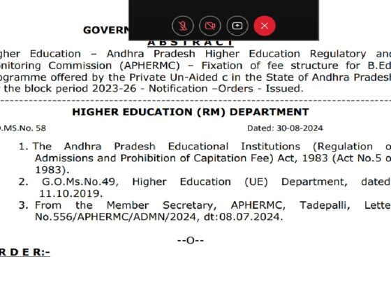 Andhra Pradesh Government Regulates Fee Structure for B.Ed. Programs: Comprehensive Guidelines for 2023-26 The Government of Andhra Pradesh, through its Higher Education Regulatory and Monitoring Commission (APHERMC), has established the fee structure for B.Ed. programs offered by private, unaided colleges across the state. These regulations, outlined for the block period 2023-26, ensure transparency and fairness in the education sector. The guidelines also align with the state's commitment to preventing the exploitation of students through capitation fees and other unlawful charges. Introduction to Fee Regulation in Higher Education Higher education in Andhra Pradesh has undergone significant transformations over the years. The state has continuously worked towards making education accessible, affordable, and free from malpractices such as capitation fees. The Andhra Pradesh Higher Education Regulatory and Monitoring Commission (APHERMC) is a key body responsible for ensuring that educational institutions adhere to these principles. The recent notification regarding the fee structure for B.Ed. programs underlines the state’s commitment to maintaining these standards. Legal Framework Governing the Fee Structure The notification issued by the Government of Andhra Pradesh is grounded in the legal framework established by the Andhra Pradesh Educational Institutions (Regulation of Admissions and Prohibition of Capitation Fee) Act, 1983. This Act empowers the state to regulate admissions and fee structures to protect students from unfair practices. Additionally, the APHERMC Rules, 2019, further reinforce these regulations, providing a clear directive for the implementation of the fee structure. Key Provisions of the Notification The government, after thorough examination and based on recommendations from the APHERMC, has issued a detailed notification regarding the fee structure for B.Ed. programs for the period 2023-26. Here are the critical aspects of this notification: 1. All-Inclusive Annual Fee The fee determined by the government is comprehensive, covering various aspects of a student's educational experience. This includes tuition fees, affiliation fees, and costs related to identity cards, medical expenses, sports, cultural activities, internet access, college magazines, and other student-related activities. The fee also encompasses charges for examinations, maintenance, extracurricular activities, and development funds, ensuring that students are not burdened with additional costs. 2. Continuity of Fees for the Block Period Students who are admitted during the 2023-24 to 2025-26 period will pay the same fee throughout their course duration. This provision ensures that students are not subjected to arbitrary fee hikes during their education. 3. Affiliation Requirements Colleges must maintain their affiliations with the respective universities. Institutions that fail to secure or renew their affiliations for the academic year 2022-23 are prohibited from collecting any fees. This measure ensures that only accredited institutions can operate and charge fees, safeguarding students' interests. 4. Fee Structure for New Colleges For new colleges or courses introduced during this block period, the fee structure will be set at the minimum level among similar programs. This provision prevents new institutions from charging exorbitant fees compared to established colleges. 5. Prohibition of Additional Charges Institutions are strictly prohibited from charging any fees beyond what is specified in the notification. Any additional charges, including donations or fees under other guises, will be treated as capitation fees. Institutions found violating this rule will face severe penalties under the Andhra Pradesh Educational Institutions Act, 1983, and the APHERMC Act, 2019. Accountability and Transparency in Fee Collection The notification emphasizes the need for institutions to maintain proper accounts, adhering to lawful accounting practices such as the Accrual/Mercantile basis of accounting. Colleges are required to process all payments and receipts through banks, ensuring transparency and traceability. The APHERMC has made it clear that failure to comply with these regulations will result in the rejection of fee proposals, preventing institutions from collecting any fees. Penalties for Non-Compliance The APHERMC holds the authority to impose penalties on institutions that do not adhere to the prescribed fee structure or engage in unlawful practices. The Commission can review and adjust the fee structure at any time, even after it has been notified. This ensures that the fee regulations remain fair and relevant throughout the academic period. Importance of Recognition and Permissions The notification also clarifies that the government’s fee fixation does not automatically grant institutions the right to operate B.Ed. programs. Colleges must still obtain the necessary recognition and permissions from the relevant authorities, including the All India Council for Technical Education (AICTE), University Grants Commission (UGC), National Council for Teacher Education (NCTE), and the concerned university. Conclusion The Government of Andhra Pradesh’s decision to regulate the fee structure for B.Ed. programs through APHERMC reflects its commitment to providing quality education at a reasonable cost. By ensuring that fees are transparent, fair, and regulated, the state protects students from financial exploitation while promoting a more equitable education system. The rigorous guidelines set forth in this notification not only benefit students but also uphold the integrity and credibility of the state’s higher education institutions.