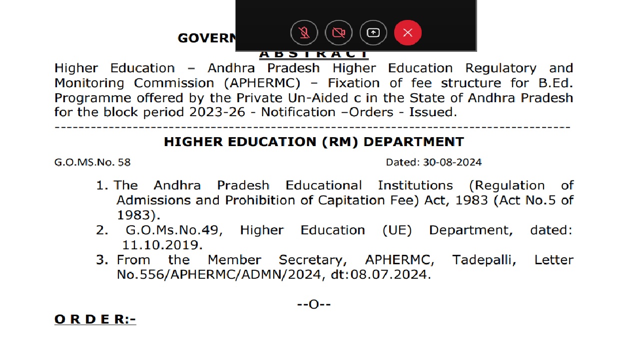 Guidelines for Fee Structure of B.Ed. Programs 2023-26