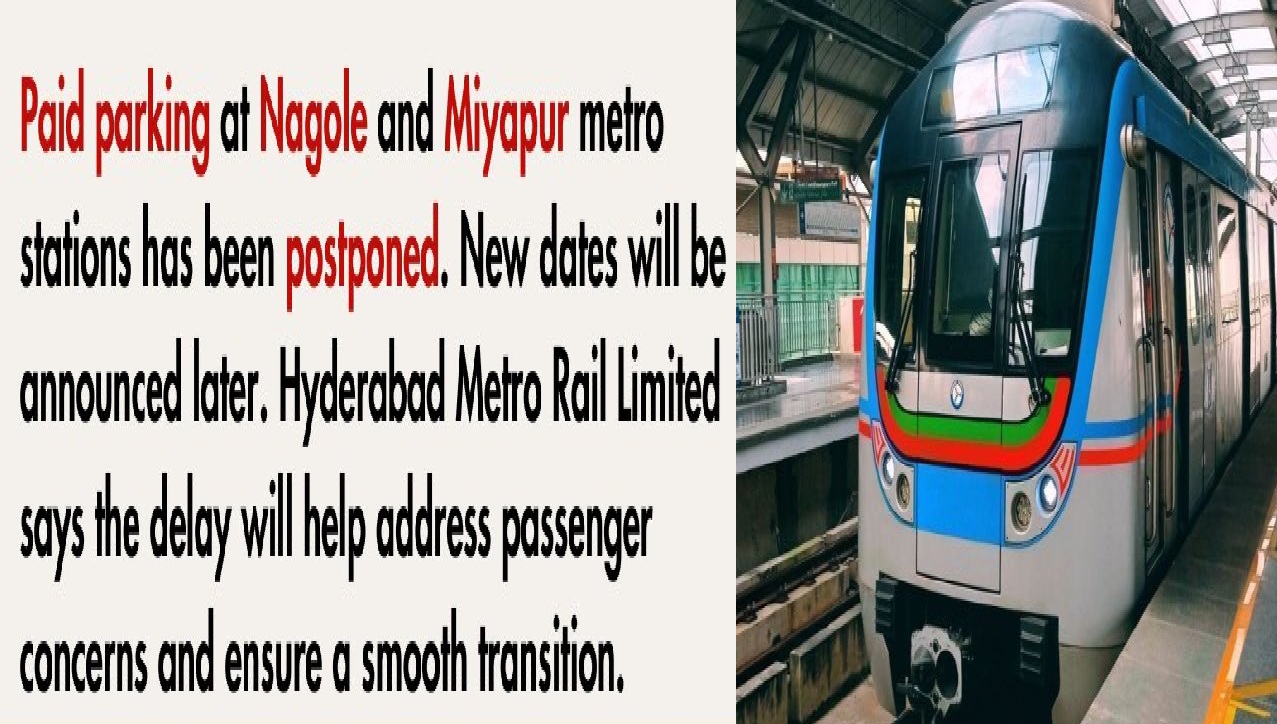 Hyderabad Metro Parking Stations Free from now