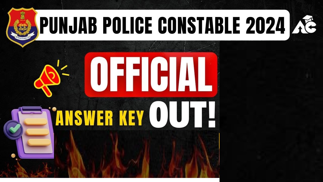 Punjab Police Answer key 2024 pdf download