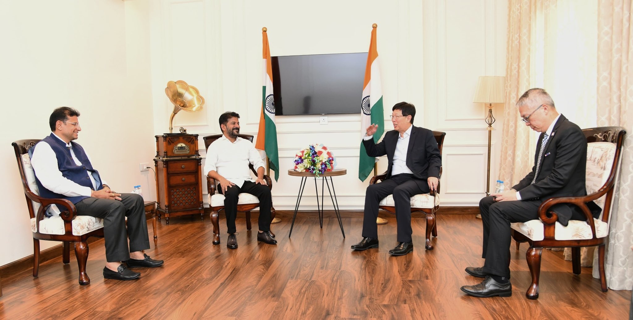 Revanth Reddy met Foxconn Chairman Young Liu