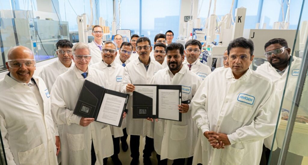 Telangana Chief Minister Revanth Reddy presented a bold new vision for Telangana, dubbing it the "Future State" during a key address to CEOs of leading tech unicorns. The event, an AI Business Round Table meeting, was hosted by the Indian Consulate General in Palo Alto, California, in August. Amgen Announces New Innovation Hub in Hyderabad, Telangana Amgen to Enhance Digital Capabilities and Drive Global Innovation from New Hyderabad Site Hyderabad, Telangana – August 8, 2024 – In a landmark development, Amgen, a global biotechnology leader, has announced the establishment of a new technology and innovation center in Hyderabad, India. This facility, named Amgen India, will play a pivotal role in accelerating digital capabilities across Amgen’s global operations, furthering its mission to innovate in the biopharmaceutical sector. Strategic Location in HITEC City Amgen India will be strategically located in HITEC City, a thriving suburb of Hyderabad, renowned for its cutting-edge advancements in medicine, life sciences, and artificial intelligence (AI). The site, occupying six floors in this bustling tech hub, will accommodate up to 3,000 professionals and is expected to become operational by Q4 2024. "Amgen has been a pioneer in biotechnology for over four decades, and establishing this new site in India represents a significant milestone in our mission to serve patients with greater speed, confidence, and efficiency," stated Dr. David M. Reese, Executive Vice President and Chief Technology Officer at Amgen. "India, with its world-class talent in technology and life sciences, is the ideal location for our new innovation hub." Accelerating Innovation and Technology Solutions Amgen India will focus on developing and scaling new technology solutions that enhance efficiency across the enterprise. The site will create roles in AI, data science, life sciences, and other critical areas, contributing to Amgen’s global capabilities. Leading the company’s expanded operations in India is Som Chattopadhyay, who has been appointed as the national executive for India. Telangana Government’s Commitment to Innovation Telangana's Chief Minister, Revanth Reddy, expressed immense pride and excitement over Amgen's decision to establish its first development facility in Hyderabad. "This is a remarkable achievement and a source of pride for Telangana," said CM Reddy. "Amgen’s new site reinforces Hyderabad’s standing as a global hub for innovation and technology. We are honored to welcome one of the world’s leading biotech firms, whose mission to serve patients will inspire our world-class technology talent to make a meaningful impact." Accompanying CM Reddy at the meeting with Dr. David Reese and Som Chattopadhyay at Amgen’s R&D site in San Francisco was Telangana Industries Minister, Sri Duddilla Sridhar Babu. Speaking on the occasion, Minister Sridhar Babu remarked, "Amgen’s decision to establish Amgen India in Hyderabad is a powerful endorsement of Telangana's life sciences ecosystem. The government is committed to collaborating with Amgen to ensure their success in this venture. This partnership marks the beginning of a promising, long-term collaboration, paving the way for a healthier future." Amgen’s Global Reach With a workforce of nearly 27,000 employees, Amgen has a presence in approximately 100 countries, including a significant footprint in India. The new Hyderabad site underscores Amgen’s commitment to expanding its global innovation capabilities and serving patients worldwide. This development signals a new chapter in Telangana’s journey toward becoming a global leader in technology and life sciences, with Amgen India at the forefront of this transformation.