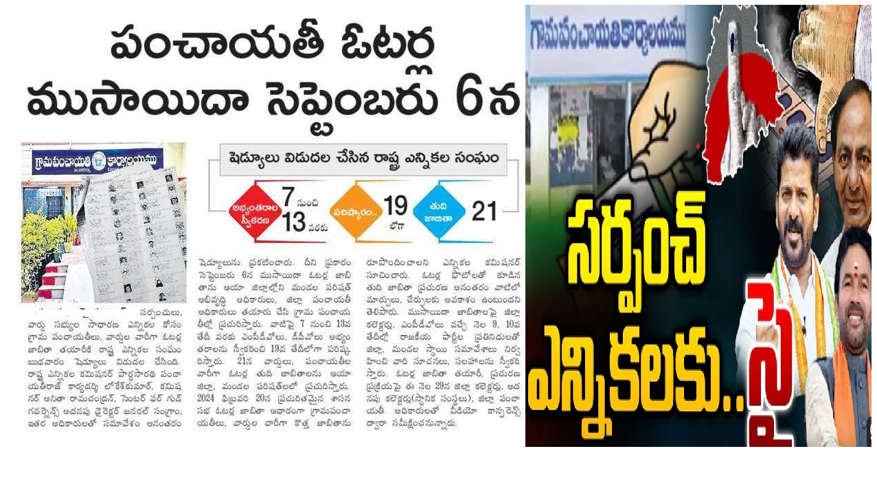 Telangana Gram Panchayat Sarpanch Election 2024 Voter List Preparation