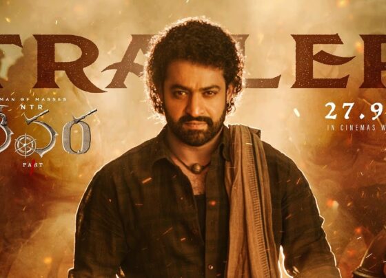 The much-anticipated Devara Trailer starring Jr NTR, Janhvi Kapoor, and Saif Ali Khan dropped recently, setting the internet ablaze with excitement. Directed by Koratala Siva, this action-packed, emotionally intense film is generating huge buzz ahead of its release on September 27th. Fans across the globe are eagerly awaiting this cinematic spectacle, which promises a gripping story of drama and power. Jr NTR’s Intensity Shines in Devara In the Devara trailer, Jr NTR showcases an intense and flamboyant performance, embodying a character that is both powerful and fearsome. His portrayal oozes strength and emotion, captivating viewers with every frame. Known for his PAN-India appeal, Jr NTR rose to new heights with his stellar performance in RRR, and with Devara, he is poised to solidify his position as a leading force in Indian cinema. Koratala Siva’s Vision: A Treat for NTR Fans Koratala Siva, the mastermind behind Devara, delivers a cinematic experience tailored for NTR’s massive fanbase. The trailer reveals that NTR’s character is more than just a hero—he is a force to be reckoned with, striking fear into those who stand in his way. This portrayal is sure to resonate with fans who admire NTR’s commanding on-screen presence. With a larger-than-life persona, NTR captivates in both emotional and action sequences, making this film a true crowd-pleaser. Devara: A Two-Part Cinematic Experience The trailer hints that Devara will unfold in two parts, with the first installment hitting theaters on September 27th. This split allows for deeper storytelling and greater character development, elevating the overall impact of the film. The buzz surrounding the movie is palpable, with fans and critics alike eagerly discussing the possible plotlines and the performances of the star-studded cast. Action-Packed Sequences and Stunning Visuals The action sequences in the Devara trailer are nothing short of breathtaking. One standout moment involves an intense shark scene that has already garnered significant attention online. Rathnavelu’s stunning cinematography captures these high-octane moments with precision, ensuring that every fight sequence feels larger than life. The team has gone to great lengths to ensure that the visuals offer an unparalleled cinematic experience. Saif Ali Khan and Janhvi Kapoor Add Star Power While Jr NTR is undoubtedly the heart of Devara, Saif Ali Khan and Janhvi Kapoor bring their own unique energy to the film. Saif Ali Khan, in particular, is seen playing a pivotal role that adds depth and intensity to the narrative. The glimpses of his character in the trailer suggest a powerful on-screen rivalry that will keep audiences on the edge of their seats. Anirudh’s Score Elevates the Film Music is often the soul of a movie, and Anirudh’s background score in Devara plays a crucial role in elevating the intensity of the trailer. His composition perfectly complements the high-stakes drama and action, creating an immersive atmosphere that enhances the overall viewing experience. The powerful beats and melodies sync seamlessly with the visuals, amplifying the impact of every scene. NTR’s Commanding Performance: A Masterclass in Acting Jr NTR is widely regarded as one of the finest performers in Telugu cinema, and his performance in Devara only cements this reputation further. His ability to switch effortlessly between emotional depth and raw physicality is on full display in the trailer. From his piercing dialogue delivery to his fierce action moves, NTR proves once again why he’s a force to be reckoned with in the industry. His look in the film, carefully crafted for maximum impact, adds another layer to his already compelling performance. The Global Craze for Devara The release of the Devara trailer has sparked a wave of excitement not just in the Telugu-speaking states but across India. With RRR setting a new benchmark for Indian cinema, expectations for Devara are sky-high. Fans are eagerly awaiting to see how Jr NTR will top his previous performance and deliver yet another blockbuster hit. The hype surrounding the film is not just limited to Nandamuri fans; moviegoers from all corners of India are counting down the days to its release. Conclusion: A Must-Watch for Action Drama Fans The Devara trailer promises a film filled with gripping drama, breathtaking action, and unforgettable performances. Jr NTR’s portrayal of a powerful and fearsome character, combined with Koratala Siva’s directorial vision, has created a wave of excitement that continues to grow as the release date approaches. With a stellar cast, stunning visuals, and an electrifying score, Devara is shaping up to be one of the biggest releases of the year. Fans of action dramas won’t want to miss this thrilling cinematic experience. Mark your calendars for September 27th, because Devara is ready to take the box office by storm.