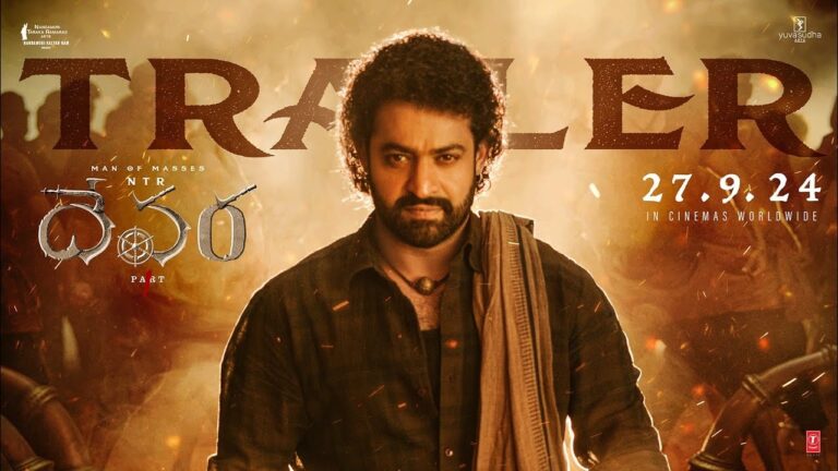 The much-anticipated Devara Trailer starring Jr NTR, Janhvi Kapoor, and Saif Ali Khan dropped recently, setting the internet ablaze with excitement. Directed by Koratala Siva, this action-packed, emotionally intense film is generating huge buzz ahead of its release on September 27th. Fans across the globe are eagerly awaiting this cinematic spectacle, which promises a gripping story of drama and power. Jr NTR’s Intensity Shines in Devara In the Devara trailer, Jr NTR showcases an intense and flamboyant performance, embodying a character that is both powerful and fearsome. His portrayal oozes strength and emotion, captivating viewers with every frame. Known for his PAN-India appeal, Jr NTR rose to new heights with his stellar performance in RRR, and with Devara, he is poised to solidify his position as a leading force in Indian cinema. Koratala Siva’s Vision: A Treat for NTR Fans Koratala Siva, the mastermind behind Devara, delivers a cinematic experience tailored for NTR’s massive fanbase. The trailer reveals that NTR’s character is more than just a hero—he is a force to be reckoned with, striking fear into those who stand in his way. This portrayal is sure to resonate with fans who admire NTR’s commanding on-screen presence. With a larger-than-life persona, NTR captivates in both emotional and action sequences, making this film a true crowd-pleaser. Devara: A Two-Part Cinematic Experience The trailer hints that Devara will unfold in two parts, with the first installment hitting theaters on September 27th. This split allows for deeper storytelling and greater character development, elevating the overall impact of the film. The buzz surrounding the movie is palpable, with fans and critics alike eagerly discussing the possible plotlines and the performances of the star-studded cast. Action-Packed Sequences and Stunning Visuals The action sequences in the Devara trailer are nothing short of breathtaking. One standout moment involves an intense shark scene that has already garnered significant attention online. Rathnavelu’s stunning cinematography captures these high-octane moments with precision, ensuring that every fight sequence feels larger than life. The team has gone to great lengths to ensure that the visuals offer an unparalleled cinematic experience. Saif Ali Khan and Janhvi Kapoor Add Star Power While Jr NTR is undoubtedly the heart of Devara, Saif Ali Khan and Janhvi Kapoor bring their own unique energy to the film. Saif Ali Khan, in particular, is seen playing a pivotal role that adds depth and intensity to the narrative. The glimpses of his character in the trailer suggest a powerful on-screen rivalry that will keep audiences on the edge of their seats. Anirudh’s Score Elevates the Film Music is often the soul of a movie, and Anirudh’s background score in Devara plays a crucial role in elevating the intensity of the trailer. His composition perfectly complements the high-stakes drama and action, creating an immersive atmosphere that enhances the overall viewing experience. The powerful beats and melodies sync seamlessly with the visuals, amplifying the impact of every scene. NTR’s Commanding Performance: A Masterclass in Acting Jr NTR is widely regarded as one of the finest performers in Telugu cinema, and his performance in Devara only cements this reputation further. His ability to switch effortlessly between emotional depth and raw physicality is on full display in the trailer. From his piercing dialogue delivery to his fierce action moves, NTR proves once again why he’s a force to be reckoned with in the industry. His look in the film, carefully crafted for maximum impact, adds another layer to his already compelling performance. The Global Craze for Devara The release of the Devara trailer has sparked a wave of excitement not just in the Telugu-speaking states but across India. With RRR setting a new benchmark for Indian cinema, expectations for Devara are sky-high. Fans are eagerly awaiting to see how Jr NTR will top his previous performance and deliver yet another blockbuster hit. The hype surrounding the film is not just limited to Nandamuri fans; moviegoers from all corners of India are counting down the days to its release. Conclusion: A Must-Watch for Action Drama Fans The Devara trailer promises a film filled with gripping drama, breathtaking action, and unforgettable performances. Jr NTR’s portrayal of a powerful and fearsome character, combined with Koratala Siva’s directorial vision, has created a wave of excitement that continues to grow as the release date approaches. With a stellar cast, stunning visuals, and an electrifying score, Devara is shaping up to be one of the biggest releases of the year. Fans of action dramas won’t want to miss this thrilling cinematic experience. Mark your calendars for September 27th, because Devara is ready to take the box office by storm.