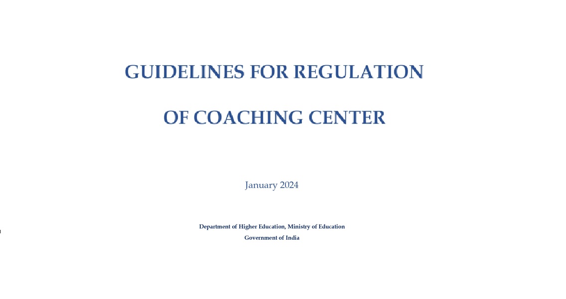 Guidelines for Registration and Regulation of Coaching Center 2024