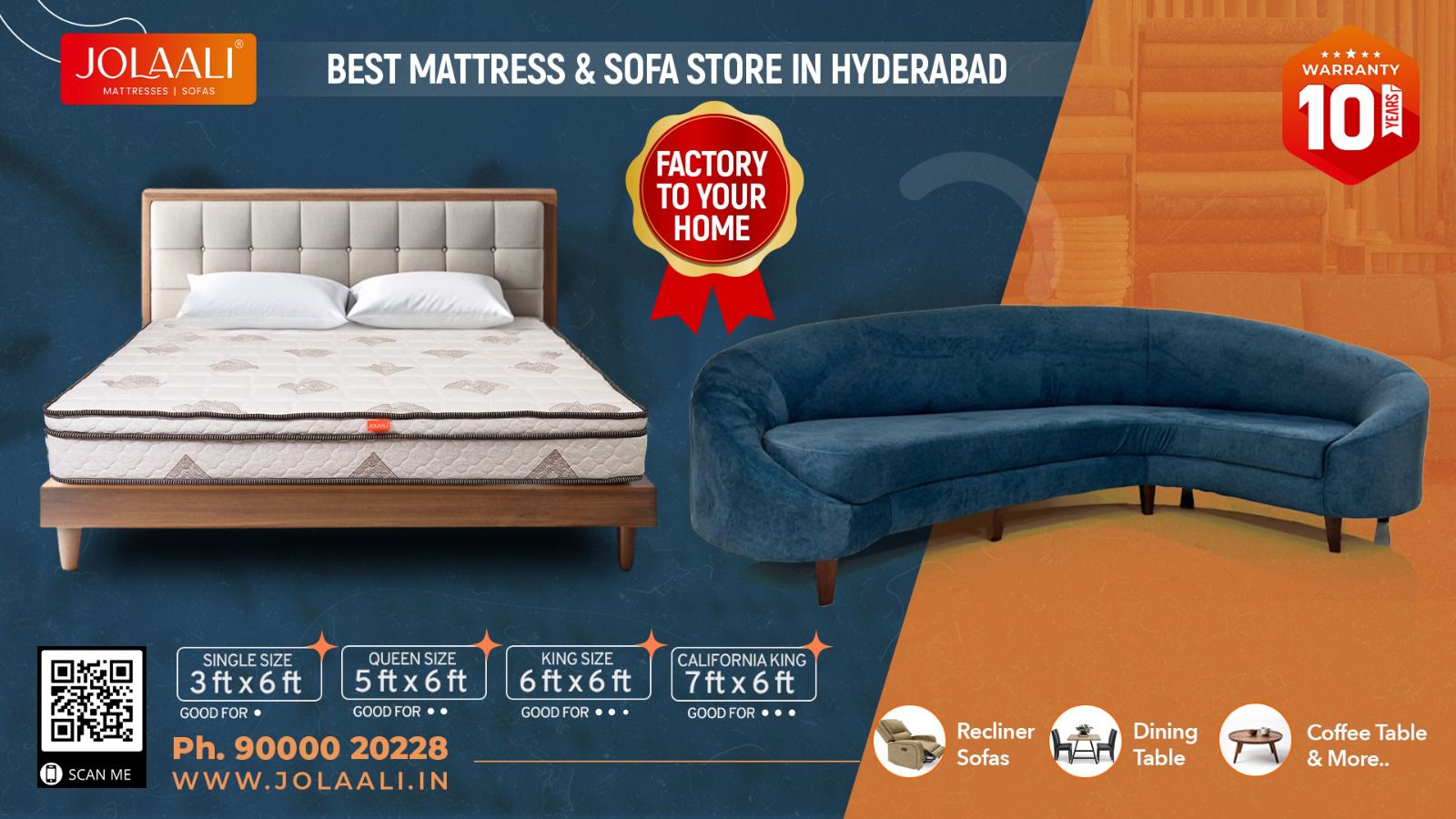 Jolaali: Custom Sofas and Mattresses in Hyderabad