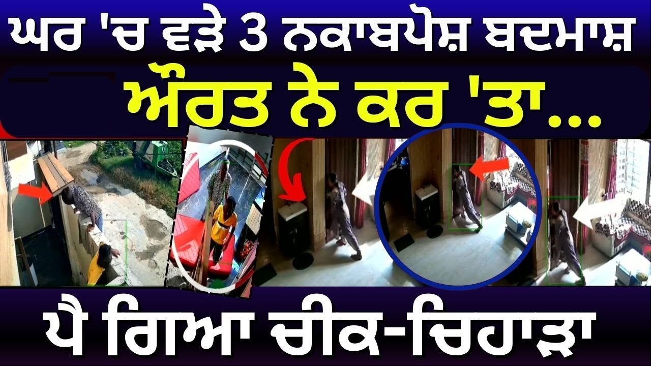 Courageous Woman Fights Off Three Robbers in Amritsar Viral CCTV Footage