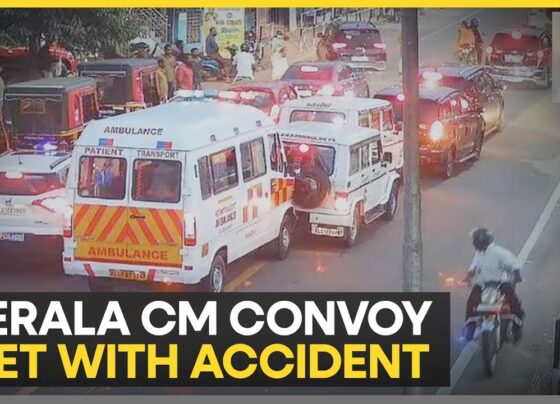 Kerala CM Pinarayi Vijayan’s Convoy Involved in Multi-Car Collision Near Thiruvananthapuram Incident Overview In a startling road accident on Monday, five vehicles from the convoy of Kerala’s Chief Minister, Pinarayi Vijayan, were involved in a multi-car collision near the Vamanapuram Park Junction, approximately 30 kilometers from Thiruvananthapuram. Despite the impact, Chief Minister Vijayan was unharmed, though several vehicles in the convoy, including the one carrying him, sustained damage. Details of the Collision The accident reportedly occurred as the convoy’s pilot vehicle attempted to avoid a scooter that had suddenly entered the road from a side lane. Eyewitnesses shared that the scooter, originating from a road leading toward Attingal, inadvertently cut in front of the Chief Minister's convoy. The pilot vehicle in the convoy reacted immediately by braking to avoid a collision with the scooter, leading to a sudden chain reaction. As the pilot vehicle stopped abruptly, five vehicles in the convoy collided, resulting in rear-end damage across several cars, including the Chief Minister’s. Sequence of Events Following the accident, Chief Minister Vijayan’s vehicle paused momentarily before resuming the journey to the state capital. According to local police sources, no injuries were reported among the convoy’s passengers or drivers. Possible Causes and Police Investigation This unexpected collision raised concerns regarding the preparedness and effectiveness of the traffic management along the route. Reports suggest that the convoy had been moving at a high speed when a woman, unexpectedly stepping toward the right side of the road, caught the attention of the pilot driver. The driver’s quick response to protect the pedestrian led to the abrupt stop, which caused the trailing vehicles to crash due to their inability to halt in time. Officials have since started an investigation to understand why the traffic police were not effectively managing pedestrian movements along the convoy's route. Questions have emerged about whether additional traffic control measures should have been enforced to prevent pedestrians from approaching the road. This examination aims to prevent future accidents by addressing traffic protocols for the safe transit of high-profile vehicles. Safety Concerns and Government Protocols This incident highlights potential issues with convoy protocols for high-ranking officials in Kerala. Convoys, especially those of significant political leaders, often operate under strict guidelines to ensure the safety of both the official and the general public. This accident has put a spotlight on the need for vigilant traffic control, especially when convoys navigate through densely populated areas. Conclusion Although Chief Minister Pinarayi Vijayan escaped unscathed, the accident has prompted authorities to re-evaluate safety protocols for official convoys. This re-assessment of traffic management practices seeks to prevent similar incidents in the future, ensuring the safe and smooth passage of VIP vehicles on public roads.