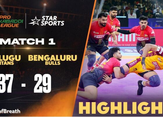 The excitement was palpable as the Pro Kabaddi League Season 11 kicked off with a thrilling Southern Derby, featuring the Telugu Titans facing off against the Bengaluru Bulls. In what turned out to be a high-octane clash, Pawan Sehrawat’s stellar performance helped the Telugu Titans secure their first win of the season, showcasing their determination to dominate the league. Pawan Sehrawat’s Opening Raid Sets the Stage From the very first whistle, Pawan Sehrawat showed why he is regarded as one of the most formidable raiders in Pro Kabaddi. His first raid was a bonus-laden strike, securing crucial points for his team without any significant pressure from the defense. Sehrawat’s multi-point raid not only set the tone for the game but also highlighted his fitness and strategy, making it clear that the Telugu Titans were here to win. Sehrawat Dominates with Smart Raids and Tactical Defense Throughout the match, Pawan Sehrawat displayed a combination of tactical brilliance and sheer athleticism. In one particular moment, he managed to sideline Bengaluru Bulls’ top players, including Surender Singh, using swift footwork and precise timing. His performance echoed that of a well-prepared athlete, ready to tackle any challenge thrown at him. However, it wasn’t just about offense. The Titans’ defense also played a crucial role in the victory. Nitin Rawal’s perfectly timed tackles and collective team defense stopped key Bengaluru raiders in their tracks, including the legendary Pardeep Narwal. As the game progressed, it became evident that the Telugu Titans had come prepared with a well-rounded strategy that combined offense and defense seamlessly. A Shift in Momentum: Bengaluru Bulls Fight Back Despite Pawan Sehrawat’s impressive start, the Bengaluru Bulls were not going to back down without a fight. Pardeep Narwal, often called the "Dubki King" for his trademark evasive moves, attempted to regain control for his team. He executed brilliant raids, making it clear that the Bulls were still in the game. The back-and-forth action kept the audience on the edge of their seats, especially as the Bulls started making a comeback. Sehrawat, however, was quick to counter any momentum shift. With a "Super 10" performance—marking 10 raid points in a single game—he led his team’s charge and helped thwart the Bulls’ resurgence efforts. The Role of Fitness in Kabaddi: Pawan Sehrawat’s Edge Kabaddi is not just a game of skill but also of fitness, and Pawan Sehrawat’s exceptional fitness level was evident in this match. His constant raiding and ability to outmaneuver defenders without showing signs of fatigue proved crucial for the Titans’ victory. Sehrawat’s fitness allowed him to continue scoring points for his team, even when the Bulls’ defense began to strengthen later in the game. Bengaluru Bulls’ Defense Crumbles Under Pressure While the Bengaluru Bulls made several valiant attempts to regain control, they couldn’t sustain the pressure from the Titans. The Bulls’ defense, led by Surender Singh and Nitin Rawal, was eventually broken down by repeated raids from Sehrawat and other Titans’ players. A particularly significant moment was when the Bulls were forced into an "all-out" situation, further solidifying the Titans’ lead. Despite some strong individual performances from the Bulls, their defense struggled to cope with the continuous onslaught of raids, leading to their eventual downfall in the second half. Telugu Titans Secure Their First Win of the Season As the game reached its final moments, the Telugu Titans continued to dominate both offensively and defensively. Pawan Sehrawat, who had already completed a "Super 10," kept up the pressure on the Bulls, ensuring that the Titans stayed in control of the match. The final whistle blew with the Telugu Titans emerging victorious, sealing their first win of the Pro Kabaddi League Season 11. Post-Match Celebrations and Reflections The victory was celebrated enthusiastically by the Telugu Titans and their fans, who had gathered in large numbers at the stadium. For the Titans, this win not only marked a successful start to the season but also set the tone for what promises to be a competitive year. Pawan Sehrawat’s performance was hailed as one of the best opening acts of the season, and his "Super 10" is expected to be a regular feature in upcoming matches. On the other side, the Bengaluru Bulls were left to reflect on their mistakes and regroup for future games. Their coach acknowledged the need to tighten their defense and work on strategies to counter raiders like Sehrawat in upcoming matches. Conclusion: A Promising Start for Telugu Titans The Telugu Titans have certainly made a statement with their opening win, thanks to Pawan Sehrawat’s leadership and all-around performance. As the season progresses, all eyes will be on how they maintain this momentum and continue to challenge other top teams in the league. With Sehrawat leading the charge, the Titans have shown they are more than capable of making a deep run this season. For kabaddi fans, Season 11 is shaping up to be an exciting spectacle, with many more thrilling matches to come. Keep an eye on the Telugu Titans as they aim to build on this victory and establish themselves as serious contenders for the title