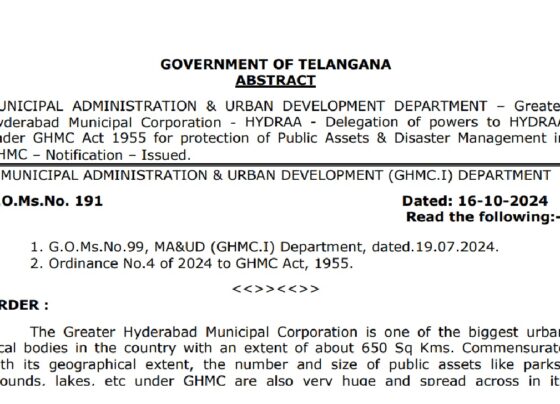 Introduction The Greater Hyderabad Municipal Corporation (GHMC) plays a critical role in safeguarding public assets and ensuring disaster management. As Hyderabad rapidly urbanizes, protecting public spaces and managing disasters has become more complex. A new directive seeks to empower the Hyderabad Disaster Response and Asset Protection Agency (HYDRAA) to streamline these responsibilities. This article explores the recent notification, its impact on urban governance, and how HYDRAA’s role will evolve in safeguarding public assets and managing disaster preparedness. GHMC’s Expanding Role in Urban Asset Protection Hyderabad is one of India’s largest urban agglomerations, covering over 650 square kilometers. The city's parks, lakes, and public spaces are vital for residents, offering recreational opportunities and reducing the effects of climate change. However, rapid urbanization has led to the encroachment and degradation of these spaces, raising concerns about their future. Protecting these public assets is critical to maintaining the city’s environmental health and meeting the community's needs. The Emergence of HYDRAA To address the pressing need for asset protection, the GHMC has delegated significant responsibilities to the Hyderabad Disaster Response and Asset Protection Agency (HYDRAA). Established under the GHMC Act of 1955, HYDRAA’s primary mandate is to protect critical public infrastructure. This includes roads, public parks, lakes, and water bodies. In addition to managing urban assets, HYDRAA will also be responsible for disaster management, making it a comprehensive solution for safeguarding both public property and citizen safety. Disaster Management in Hyderabad: Why HYDRAA Is Crucial As Telangana experiences rapid growth, particularly in and around Hyderabad, disaster management becomes even more important. With a 3.2% annual urban population growth rate, significantly higher than the national average, Hyderabad faces various urban challenges. Natural disasters such as floods and infrastructural issues like traffic jams during heavy rains are becoming more frequent. Despite GHMC’s efforts, its existing disaster management capabilities are insufficient for such a vast urban region. HYDRAA was thus formed to unify disaster management efforts across the Telangana Core Urban Region (TCUR), which includes the GHMC area and parts of Hyderabad, Rangareddy, Medchal-Malkajgiri, and Sangareddy districts. Functions and Responsibilities of HYDRAA HYDRAA has a broad scope of responsibilities, divided into three key wings: Asset Protection, Disaster Management, and Logistical Support. Each of these wings plays a vital role in ensuring the effective functioning of the agency. 1. Asset Protection Wing The Asset Protection Wing focuses on preventing encroachments on public land and safeguarding parks, lakes, playgrounds, and other urban spaces. This wing coordinates with various local bodies, including the GHMC, HMDA, and local law enforcement, to protect public assets. It also has the authority to inspect private buildings for structural safety, particularly in cases where public safety is at risk. 2. Disaster Management Wing The Disaster Management Wing is responsible for responding to emergencies such as floods, fires, and other natural disasters. This wing coordinates with state and national agencies, such as the National Disaster Response Force (NDRF), the Indian Meteorological Department (IMD), and other technical agencies to provide timely warnings and manage disaster responses effectively. HYDRAA’s disaster response force (DRF) is also tasked with relief and recovery efforts, ensuring the safety and wellbeing of residents during emergencies. 3. Logistical Support Wing HYDRAA’s Logistical Support Wing is responsible for staffing, procurement, and operational logistics. This wing handles everything from office administration to maintaining equipment and vehicles essential for disaster response. In addition, it oversees the IT and GIS services required to monitor and manage disaster risk across the TCUR region. Traffic and Emergency Coordination One of HYDRAA’s notable roles is in traffic coordination, especially during disasters or emergency situations. With frequent flooding and road damage during Hyderabad's heavy monsoon rains, traffic jams are a common problem. HYDRAA works in coordination with local traffic police to manage traffic flows, especially in waterlogged or disaster-prone areas, ensuring that relief and rescue operations are not delayed. Governing Structure of HYDRAA HYDRAA is structured to ensure efficiency and accountability. It functions as a separate Head of the Department (HOD) under the Municipal Administration and Urban Development (MA&UD) department. A senior All India Services (AIS) officer, not below the rank of Secretary to Government, will oversee HYDRAA as its Commissioner. The agency reports to a governing body headed by the Chief Minister of Telangana, ensuring high-level oversight and policy guidance. Budget and Funding HYDRAA will be funded through a combination of government allocations and internal resources generated from beneficiary agencies, such as the GHMC, HMDA, and HMWSSB. This ensures that the agency has the necessary resources to fulfill its broad mandate, from disaster preparedness to asset protection. Future Implications of HYDRAA’s Mandate As Hyderabad continues to grow, both geographically and in population, the importance of an agency like HYDRAA cannot be understated. Its dual focus on asset protection and disaster management positions it as a key player in urban governance. The establishment of HYDRAA is a forward-looking initiative aimed at enhancing Hyderabad’s resilience to disasters and ensuring the preservation of public spaces for future generations. Conclusion The delegation of powers to HYDRAA marks a significant step in the governance of Hyderabad’s urban development. By centralizing both disaster management and asset protection under one agency, the government is taking proactive steps to address the challenges of rapid urbanization. HYDRAA’s role will be crucial in protecting Hyderabad’s public assets from encroachment and in preparing the city for future disasters, ensuring a safer, more sustainable urban environment.