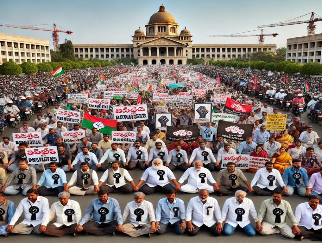 The struggle of Telangana employees has intensified, with their issues remaining unresolved despite promises made during election campaigns. These employees, who believed that their lives would improve after the formation of Telangana, are now expressing their disappointment with the Congress-led state government, which has been in power for over 10 months without addressing their grievances. Employees Unite for Justice Employee and teacher unions under the Joint Action Committee (JAC) have declared protests against the government’s inaction. During a meeting at the Telangana Non-Gazetted Officers (TNGO) office, JAC leaders, including Chairman Maram Jagadishwar and General Secretary Eluri Srinivasa Rao, expressed their dissatisfaction. They emphasized that pending issues like the release of five Dearness Allowances (DAs) have not been resolved, marking a historical delay. Additionally, the government has failed to release their General Provident Fund (GPF) savings. Jagadishwar pointed out that even after submitting multiple petitions to the Chief Secretary, there has been no response or discussions. Employees hoped that two DAs would be released by the Dasara festival, but now they are pinning their hopes on Diwali. Many employees feel that the respect they once enjoyed has diminished since the formation of Telangana, and they are demanding that their concerns be addressed in the upcoming cabinet meeting on October 26. They remain hopeful that Chief Minister Revanth Reddy will take positive steps toward resolving their issues. Lack of Progress on Key Demands JAC General Secretary Eluri Srinivasa Rao criticized the Congress government for ignoring six key demands that were highlighted in their manifesto. Despite repeated pleas, none of the 44 non-financial issues have been addressed. Rao argued that if the Chief Secretary took just one day to discuss these concerns with the unions, many of them could be resolved immediately. There is hope that a favorable announcement will be made during the upcoming cabinet meeting. Several union leaders, including Chava Ravi, Sadanand Goud, Vanga Ravinder Reddy, Madhusudhan Reddy, and others, participated in the meeting. They emphasized the urgency of addressing the pending issues, particularly as they affect not only active employees but also pensioners and other workers. Key Demands of the Telangana Employees The JAC has unanimously passed six major resolutions outlining their demands, which are crucial for the welfare of the employees, teachers, and pensioners. The government is urged to take immediate action on the following points: Release of Pending DAs: The employees demand the release of five pending Dearness Allowances, effective from July 1, 2022. They also call for arrears to be paid in cash. Clearance of Pending Bills: All pending bills must be approved, and the e-Kuber system should be abolished. The traditional system of clearing bills through the Treasury Department should be restored to ensure timely payments to employees. 51% Fitment Based on Price Hike: Employees are seeking a 51% fitment (salary adjustment) to cope with the rising prices. The second Pay Revision Commission (PRC) report should be implemented immediately. Health Insurance Scheme: A comprehensive health insurance scheme (EHS) should be introduced with equal contributions from both the government and employees/pensioners. Reinstatement of the Old Pension Scheme: The New Pension Scheme (CPS) should be abolished, and the old pension scheme should be reinstated to provide financial security for employees in their retirement. Review of G.O. 317: The government must review the controversial Government Order 317, which has impacted many employees. All grievances related to it should be addressed promptly. Protest Timeline and Action Plan The JAC has announced an extensive action plan to intensify their protests if the government fails to act. Here’s a breakdown of their planned activities: November 2: Submission of letters outlining the action plan to district collectors across all districts. November 4-5: Submission of petitions to local representatives in various districts. November 6: State Executive Meeting of the JAC. November 7 to December 27: Conferences in 10 unified districts to discuss the next steps. January 3-4: Employees will wear black badges while on duty and stage protests during lunch breaks. January 21: Silent demonstrations will be held across all districts. January 23: Bike rallies will be organized statewide. January 30: Human chains will be formed outside government offices throughout the state. Conclusion: A Call for Government Action The Telangana employees’ struggle is a clear indication of their frustration with the lack of progress on their issues. The JAC’s action plan underscores the seriousness of the situation and the growing unrest among employees, teachers, pensioners, and labor unions. The employees’ hopes now rest on the government’s response in the upcoming cabinet meeting. If their demands continue to be ignored, the protests will likely escalate, putting more pressure on the administration to take immediate action. This movement highlights the critical need for the government to engage with employee unions, resolve their financial and administrative issues, and restore the respect and dignity that the employees rightfully deserve.