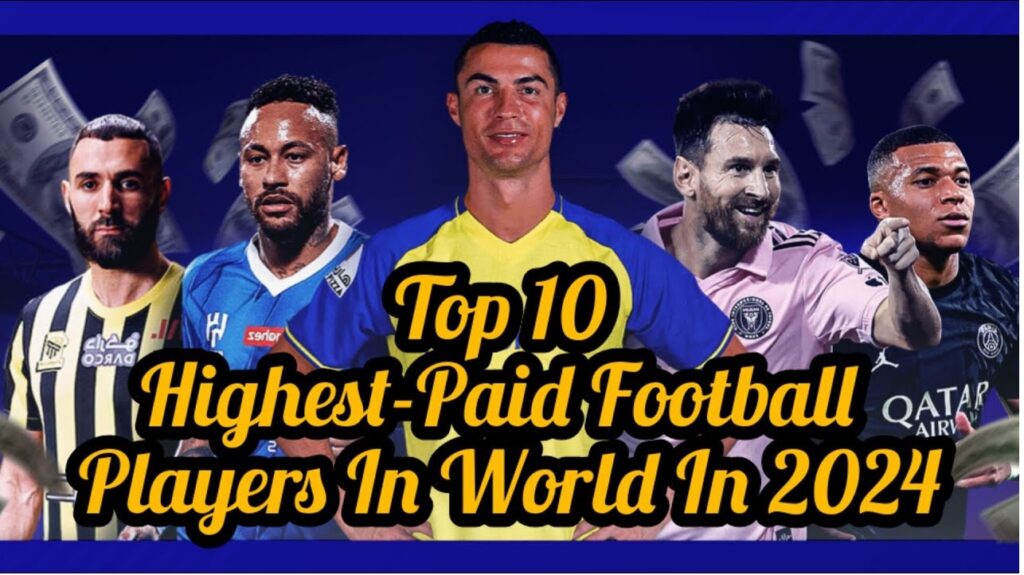 The World’s Highest-Paid Footballers: A Look at the Top 10 While blockbuster moves were few and far between this off-season, the top footballers continue to rake in significant sums. Combined, the world’s 10 highest-paid footballers are projected to earn a staggering $983 million in 2024, representing a modest 2% increase over the previous year. Here’s a breakdown of the top earners: Cristiano Ronaldo – $285 million (Al Nassr, Portugal) On-field: $220 million | Off-field: $65 million Lionel Messi – $135 million (Inter Miami, Argentina) On-field: $60 million | Off-field: $75 million Neymar – $110 million (Al Hilal, Brazil) On-field: $80 million | Off-field: $30 million Karim Benzema – $104 million (Al Ittihad, France) On-field: $100 million | Off-field: $4 million Kylian Mbappé – $90 million (Real Madrid, France) On-field: $70 million | Off-field: $20 million Erling Haaland – $60 million (Manchester City, Norway) On-field: $46 million | Off-field: $14 million Vinicius Jr. – $55 million (Real Madrid, Brazil) On-field: $40 million | Off-field: $15 million Mohamed Salah – $53 million (Liverpool, Egypt) On-field: $35 million | Off-field: $18 million Sadio Mané – $52 million (Al Nassr, Senegal) On-field: $48 million | Off-field: $4 million Kevin De Bruyne – $39 million (Manchester City, Belgium) On-field: $35 million | Off-field: $4 million