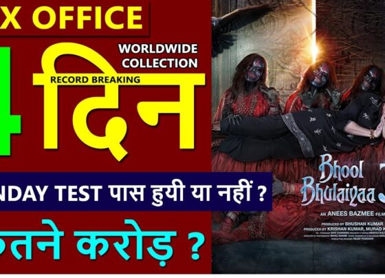 Kartik Aaryan’s recent film Bhool Bhulaiyaa 3 has taken the box office by storm since its release on November 1, 2024. This horror-comedy, directed by Anees Bazmee, has not only captivated audiences but has also achieved a historic financial milestone. In its opening weekend alone, the movie crossed the ₹100 crore mark, setting a new personal record for Aaryan. Bhool Bhulaiyaa 3 Box Office Success The financial journey of Bhool Bhulaiyaa 3 kicked off with a solid first-day collection of ₹35.5 crore. This was followed by an even stronger Saturday, when the film earned ₹37 crore. Although Sunday saw a slight dip to ₹33.5 crore, the movie’s cumulative earnings over the weekend amounted to an impressive ₹106 crore within India alone, according to reports from Sacnilk and other industry trackers. The film’s occupancy rate was particularly notable, especially on Sunday when it achieved around 67.27% for Hindi shows. Major urban centers like Chennai, Mumbai, Jaipur, and the National Capital Region (NCR) played a significant role in driving these figures. Despite competition from Ajay Devgn’s Singham Again, which also debuted over the Diwali weekend, Bhool Bhulaiyaa 3 managed to hold strong at the box office. Audience Reception of Bhool Bhulaiyaa 3 The audience response to Bhool Bhulaiyaa 3 has been overwhelmingly positive. The film features an impressive cast that includes not only Kartik Aaryan but also Vidya Balan and Madhuri Dixit in key roles. Fans and critics alike have praised the chemistry between Aaryan’s character, Rooh Baba, and Balan’s Manjulika, which has been a particular highlight. Critics commend the film for effectively blending humor and horror, providing families with an entertaining viewing experience during the festive Diwali season. While initial reviews have been favorable, there is some speculation about the film’s long-term box office performance. Industry experts suggest that Monday’s collection will serve as a key indicator of the movie’s sustainability beyond the holiday weekend. A strong showing on Monday could signify that Bhool Bhulaiyaa 3 is set for continued success, while a dip might indicate a need to capture momentum again. Future Prospects for Bhool Bhulaiyaa 3 As Bhool Bhulaiyaa 3 moves into its second week, its performance will be closely monitored. The film currently enjoys a two-week advantage to maximize its earnings before it encounters competition from major Hollywood releases like Wicked and Gladiator 2, which are set to release later in the month. Analysts predict that if the movie maintains robust weekday collections, it could emerge as one of the highest-grossing Indian films of the year. Internationally, Bhool Bhulaiyaa 3 has also garnered significant attention, collecting an estimated $2 million in North America over its opening weekend. This overseas success highlights Kartik Aaryan’s growing appeal on a global scale, further strengthening the film’s box office profile. Conclusion In summary, Bhool Bhulaiyaa 3 has crossed the ₹100 crore milestone within just three days of its release, marking a career-best opening for Kartik Aaryan and his team. With impressive initial figures and strong audience feedback, the film appears well-positioned to continue its successful run as it faces new competitors. The unique blend of horror and comedy has resonated with audiences, making this Diwali release one of the standout films of the season. As it enters its second week, all eyes remain on Bhool Bhulaiyaa 3 to see if it can maintain its momentum and solidify its place as a top grosser for 2024