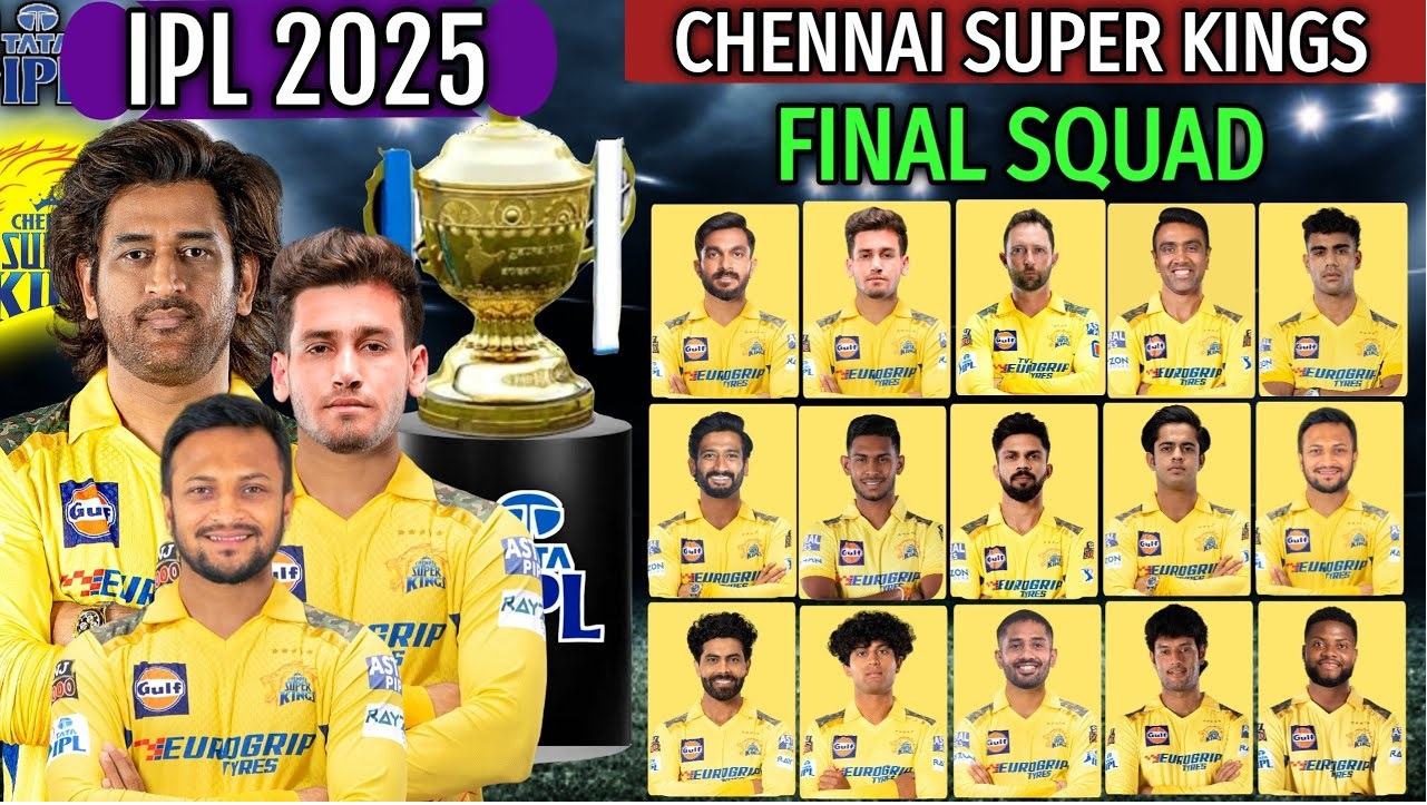 CSK Players List for IPL 2025 Detailed List of Players and Auction Highlights