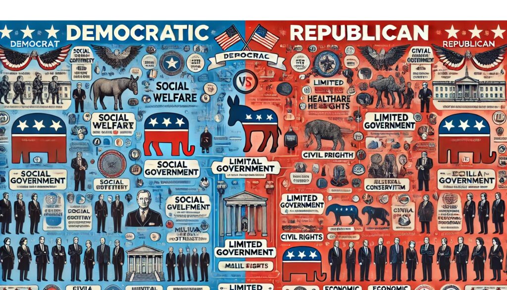 The United States has a unique two-party system that shapes its political landscape. Dominated by the Democratic Party and the Republican Party, American politics reflect centuries of evolving ideologies, social values, and economic priorities. This article provides an in-depth look at the historical background, core beliefs, and major differences between Democrats and Republicans as America approaches its 2024 election. The Origins of the Two-Party System In 1788, as America ratified its Constitution, the Founding Fathers shared a consensus: political parties could be divisive and even dangerous. Despite this, differing visions for the country quickly led to the formation of factions, and by 1791, America’s first political party emerged. Thomas Jefferson and Alexander Hamilton were at the heart of this early division. Jefferson, alongside James Madison, led the Democratic-Republicans, who championed limited government, state sovereignty, and an agrarian economy. Hamilton, leading the Federalists, pushed for a strong central government, close ties with Britain, and a focus on industrial development. These early ideological differences laid the groundwork for America’s two-party system. Early Party Shifts: The Rise of Democrats and Republicans As America progressed into the 19th century, the Federalist Party dissolved, and the Democratic-Republican Party dominated until internal disagreements led to its split in the 1820s. This division birthed the Democratic Party in 1828, led by Andrew Jackson, who advocated for the "common man" and supported limited federal involvement in personal liberties. By the 1850s, the Democrats’ support of slavery became contentious, particularly in the North. This moral divide contributed to the rise of the Republican Party in 1854. The Republicans were established by anti-slavery activists aiming to halt the spread of slavery, promote economic modernization, and foster national development. Abraham Lincoln, the first Republican president, led the country during the Civil War, after which the Republican Party emerged as the party of the Union and Reconstruction. 20th Century Realignments: Industrialization, The Great Depression, and Civil Rights Throughout the late 19th and early 20th centuries, both parties adapted to industrialization. The Republican Party aligned with industrialists and big business, supporting high tariffs and limited government regulation. Meanwhile, Democrats redefined themselves as a populist party focused on the needs of working-class Americans. The Great Depression marked a turning point, especially for the Democrats. Under Franklin D. Roosevelt’s leadership, the Democrats championed the New Deal, a series of economic reforms aimed at economic recovery and social welfare. Roosevelt’s policies cemented the Democratic Party’s commitment to a stronger federal role in regulating the economy and supporting social programs. The 1950s and 1960s brought the Civil Rights Movement, which again shifted party dynamics. Democrats, under leaders like John F. Kennedy and Lyndon B. Johnson, championed civil rights, while Republicans used Richard Nixon’s Southern Strategy to appeal to Southern white voters. This political realignment reshaped the parties’ core bases, with the South becoming more Republican and African-Americans increasingly supporting the Democratic Party. Modern-Day Differences Between Democrats and Republicans Today, Democrats and Republicans differ significantly in their views on government, social issues, economic policy, and more. Here’s a breakdown of the key distinctions between the two parties. Government Role and Economic Policy Democrats advocate for a larger federal role in regulating the economy and supporting social welfare programs, believing government intervention can create a fairer society. They support raising taxes on higher incomes to fund public services. Republicans prefer limited government intervention in the economy, favoring lower taxes and a free-market approach. They believe economic growth is best achieved through individual responsibility and minimal regulation. Social Issues Healthcare: Democrats support universal healthcare access, with policies like the Affordable Care Act (Obamacare) aiming to provide coverage for all Americans. Republicans argue that private companies can manage healthcare more efficiently than the government. Abortion: Democrats support a woman’s right to choose and advocate for abortion rights, while Republicans generally oppose abortion and support more restrictive policies on the issue. Gun Control: Democrats push for stricter gun laws, viewing them as necessary for public safety. In contrast, Republicans support gun ownership rights, arguing that individuals have the right to self-defense. Environmental Policies Climate Change: Democrats believe in taking action against climate change through policies aimed at reducing carbon emissions and transitioning to renewable energy. Republicans are more skeptical about government-led climate initiatives, with some questioning the severity of climate change impacts. Military and Defense Democrats tend to favor diplomatic solutions and are often cautious about increasing military spending, focusing instead on strengthening alliances and international cooperation. Republicans generally support a strong national defense and advocate for higher defense spending to ensure America’s military dominance and security. Immigration Democrats favor more lenient immigration policies and are open to providing pathways to citizenship for undocumented immigrants. Republicans support stricter immigration controls, emphasizing border security and the enforcement of immigration laws. Economic Ideology and Taxation Minimum Wage: Democrats advocate for a higher minimum wage, viewing it as essential for economic fairness. Republicans argue that wages should be determined by the free market rather than government mandates. Taxation: Democrats favor progressive taxation, with higher earners paying a larger share, while Republicans support tax cuts, especially for businesses, arguing it encourages economic growth. Symbolism and Regional Strongholds The Democratic and Republican parties are symbolized by the donkey and elephant, respectively, with the color blue representing Democrats and red symbolizing Republicans. Geographically, Democrats have strongholds in states like California, New York, and Massachusetts, while Republicans find more support in states such as Texas, Oklahoma, and Kansas. Historical Transformation and Evolving Ideologies Despite their current distinctions, both parties have shifted ideologically over time. Originally, Republicans were viewed as the progressive party, advocating for the abolition of slavery and civil rights for African Americans. Today, Republicans are known for their conservative platform, emphasizing tradition and individual rights. Democrats, once a party with Southern roots, now focus on social justice, healthcare expansion, and environmental issues. Conclusion: A Nation Divided Yet United by Democracy The evolution of the Democratic and Republican parties reflects America’s constant balancing act between individual freedoms and collective responsibility. These two parties, with their distinct ideologies, help drive the democratic discourse necessary for a diverse society. As America approaches the 2024 election, understanding the historical and ideological differences between Democrats and Republicans is key to making informed decisions about the future of the nation.